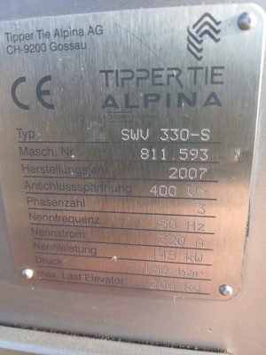 Куттер ALPINA Model: SWV 330-S Vacuum TIPPER TIE 2007/2008
