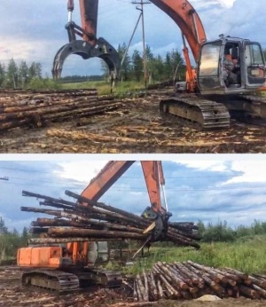 Неповоротный лесозахват для экскаватора Зумлион 215