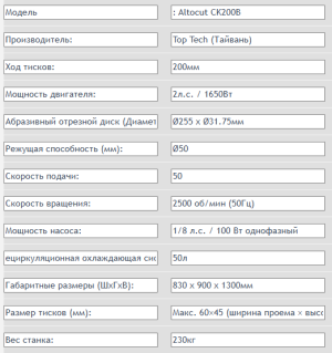Отрезной станок Altocut CK200B