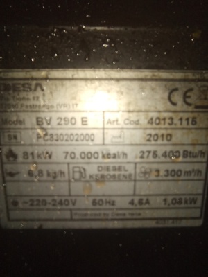 Пушка дизельная Master BV 290E