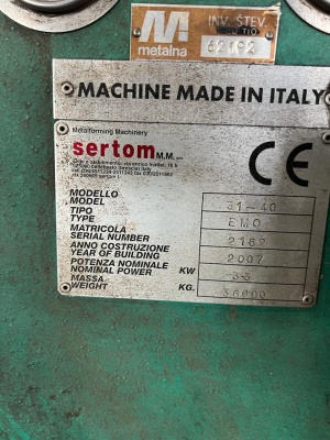 Вальцы гидравлические SERTOM-S, с пультом управления ЧПУ, 40х3100мм