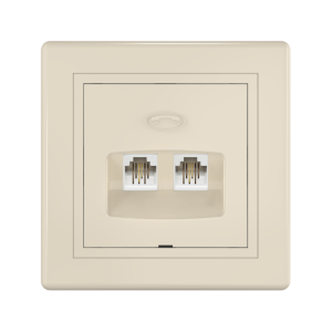 Розетка скрытой установки CADUCEUS ALING PRESTIGE, 2хRJ12 6P2C, двойная, телефонная