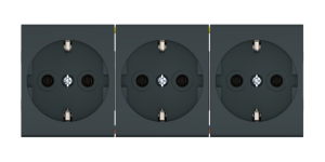 Розетка CADUCEUS ALING MODE электрическая, трехместная, модульная, для скрытой проводки, механизм, 16А, 250 В~