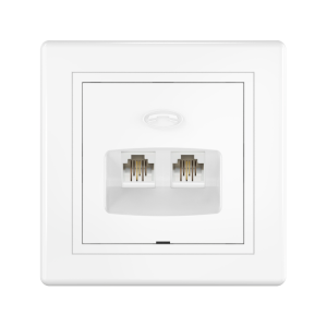 Розетка скрытой установки CADUCEUS ALING PRESTIGE, 2хRJ12 6P2C, двойная, телефонная