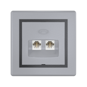Розетка скрытой установки CADUCEUS ALING PRESTIGE, 2хRJ12 6P2C, двойная, телефонная