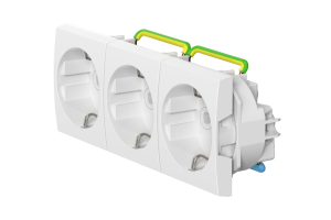 Розетка CADUCEUS ALING MODE электрическая, трехместная, модульная, для скрытой проводки, механизм, 16А, 250 В~