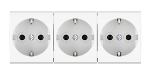 Розетка CADUCEUS ALING MODE электрическая, трехместная, модульная, для скрытой проводки, механизм, 16А, 250 В~