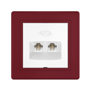 Розетка скрытой установки CADUCEUS ALING PRESTIGE, 2хRJ12 6P2C, двойная, телефонная