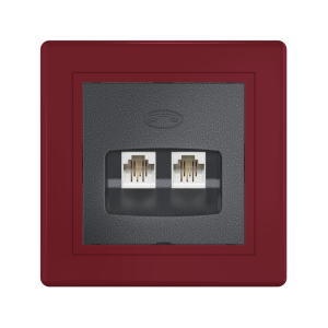 Розетка скрытой установки CADUCEUS ALING PRESTIGE, 2хRJ12 6P2C, двойная, телефонная