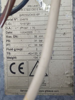 воздухоохладитель alfa laval Модель (Type): INR E 502 C60 E MO SP