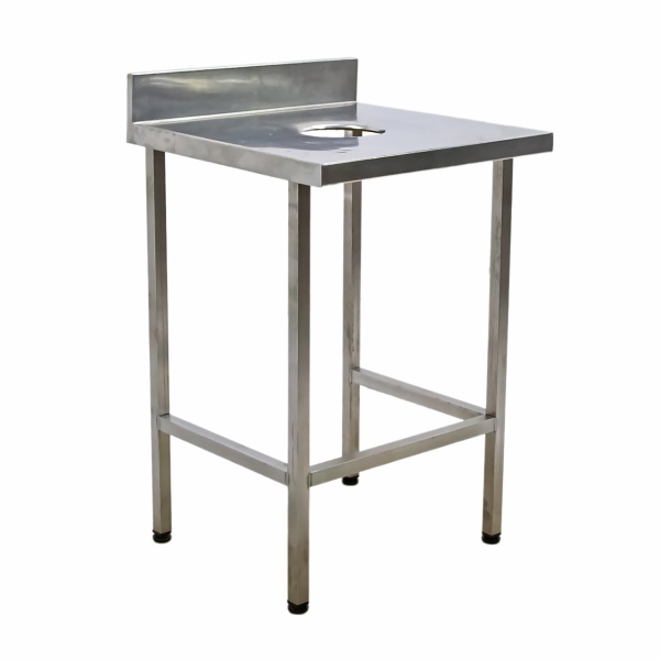 Стол производственный с отв. для отходов 600х600х900 борт, труба, обвязка