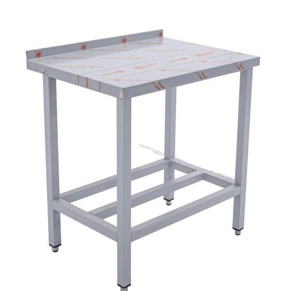 Стол производственный с бортом 800х600х850 краш.труба, решетка