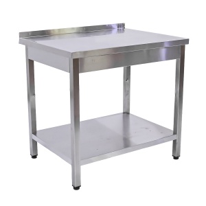 Стол производственный с бортом 900х700х860 труба, полка