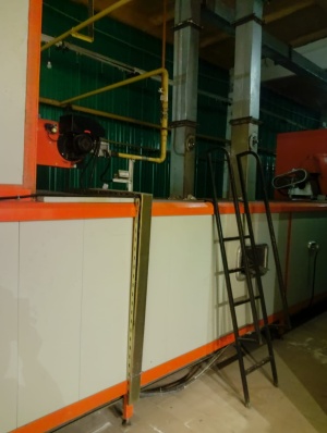 Газовая тоннельная печь, ширина конвейера 1 м