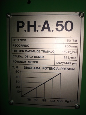 Гидравлический пресс - (AGME) P.H.-A.50. ( ус. – 50т.) с консервации