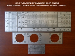 Таблички на токарные станки 16в20, 16к20, 16к25, мк6056, 1м63 изготовление