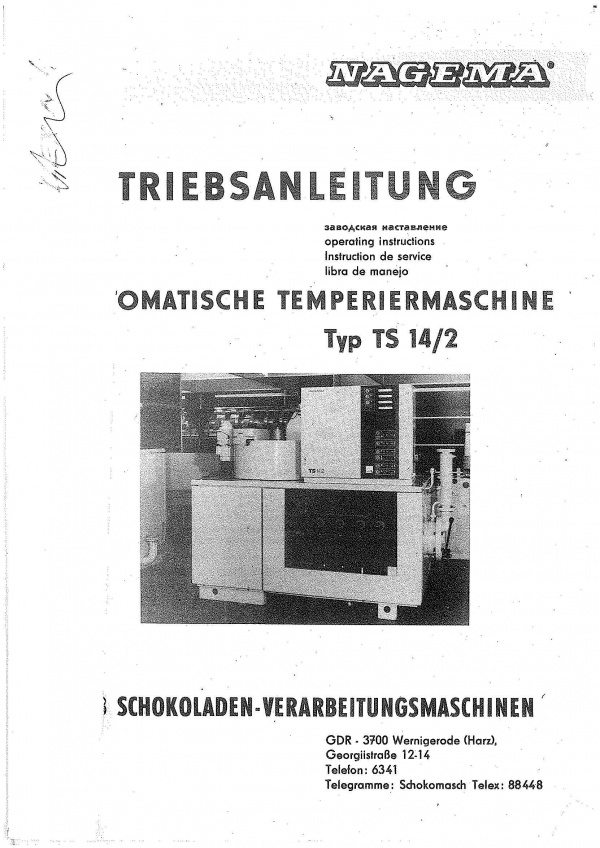 ts-14 nagema темперирующая машина для шоколадных масс