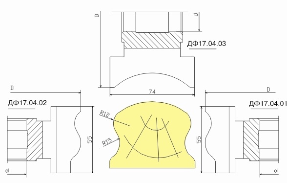 Комплект фрез для изготовления поручней ДФ-17.04