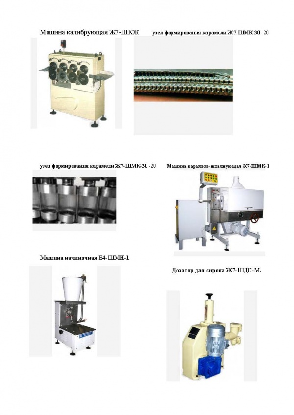 оборудование для производства карамели калибрующая Ж7-ШКЖ и тд