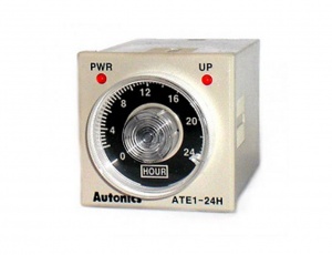 ATE1-24h (AC220V) Аналоговый таймер, 48х48мм, розетка 8 пин., 2 выхода, задержка на вкл. пит ATE-1 Autonics