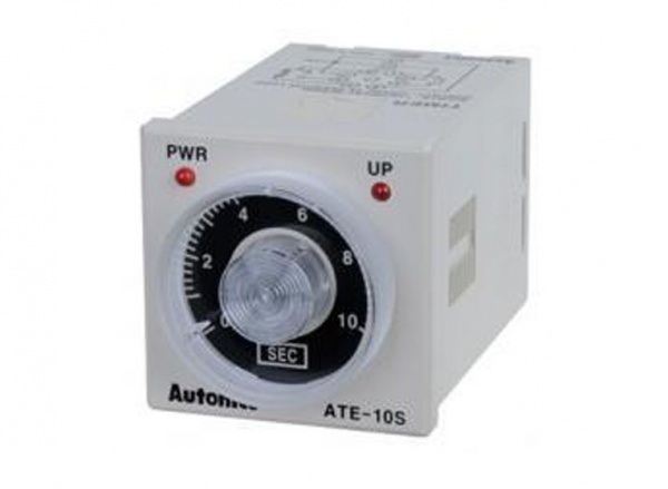 ATE2-1S (0 - 1 sec) Аналоговый таймер 12VDC, 48х48мм, розетка 8 пин., 2 выхода, задержка Autonics