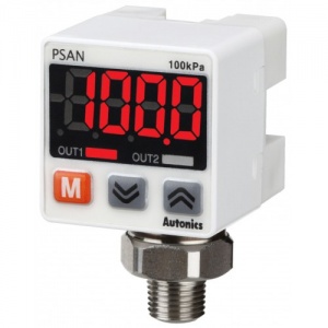 PSAN-C01CA-RC1/8 Датчик давления газов с дисплеем и кнопками, -100.0~-100.0kPa, RC1/8 (вн.),12-24VDC Autonics
