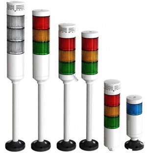 PRGB-202 R/Y(24 VDC) Светосигнальная колонна диаметр 56 мм, лампы накаливания красная, желтая+звонок Autonics