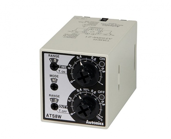 ATS8W-43 100-240VAC/24-240VDC сдвоенный таймер, 38х42мм, интервал времени от 0,3 с до 30 ч Autonics