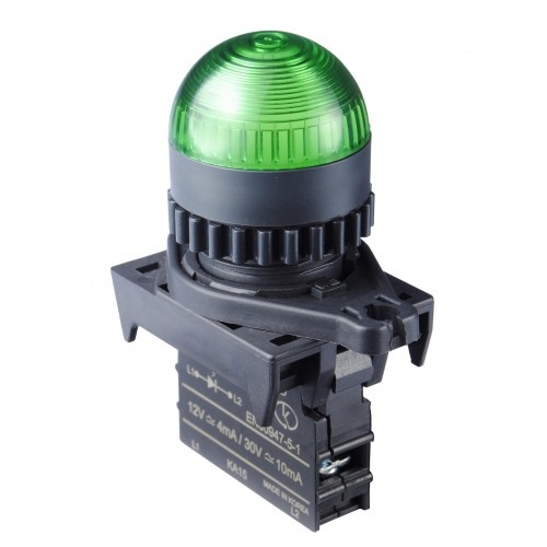 L2RR-L1GL (MC2-PIDR-L) контрольная лампа зеленая (полукруглая головка) Autonics