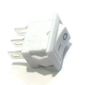 KCD1-101/3P W On-Off Белый клавишный выключатель, переключатель On-Off, 6A 125 VAC, 3A 250VAC