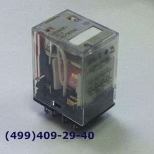 MY4IN-48/50AC(S) Реле 5 Ампер, 48/50 VAC, 4 контакта с индикатором и тестовой кнопкой на розетку Omron