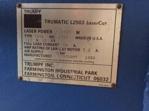 Станок лазерной резки trumatic l2503