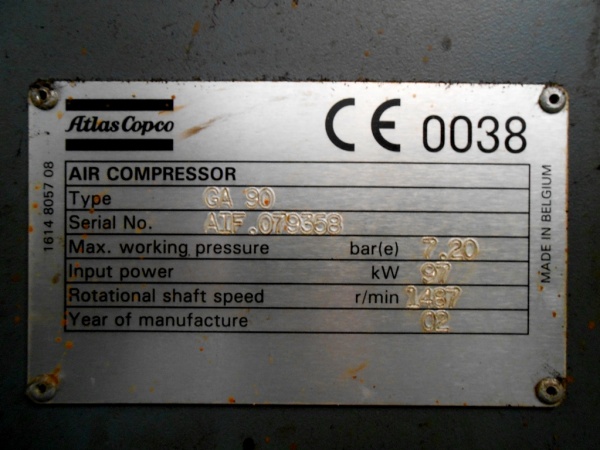Винтовой компрессор ATLAS COPCO GA 90 FF