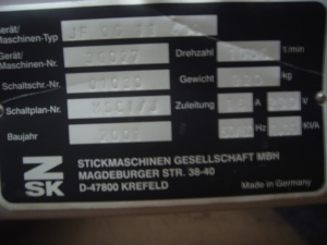 Вышивальная машина ZSK JF 0611-400
