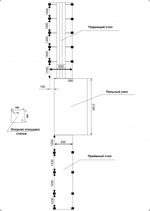 Станок для переработки (распиловки) тонкомера (баланса) на обрезные доски за один проход многопильный дисковый СПБ-8-2