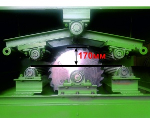 Станок многопильный дисковый высота пропила 170 мм ширина лафета 630 мм ЦМД-150-2 (эл/дв 22 кВт)