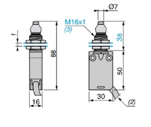 XCMD25G1L1 Концевой выключатель, 2-полюсный N/C + N/O