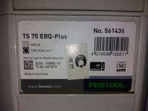 Циркулярную пилу "festool" TL TS 75 EBQ-Plus 230V