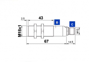 S50-MA-5-N03-NN (952021720) Датчик c подавлением переднего и заднего фона, крас.излуч. 630нм, разъем М12