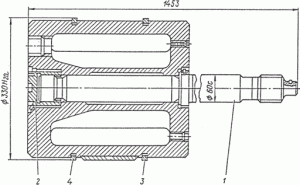 Поршень ∅330 со штоком на компрессор 4М10-40/70