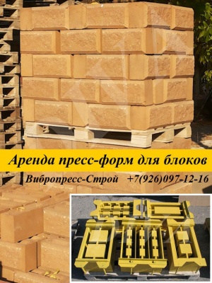 Аренда пресс форм, матрицы для декоративных колотых блоков напрокат в России