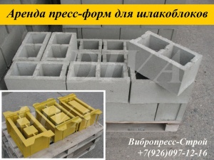 Аренда пресс форм, матрицы для шлакоблоков напрокат в России