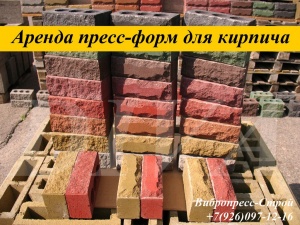 Аренда пресс форм, матрицы для облицовочного кирпича напрокат в России