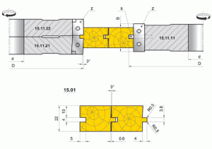 Комплект фрез для профилирования паркета (S=4мм) на 4-х стороннем станке (15.11.00)