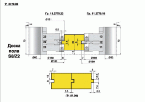Комплекты фрез для профилирования обшивочной рейки (вагонки), доски пола больших диаметров (11.2770.00, 11.2169.00, 31.6389.00)