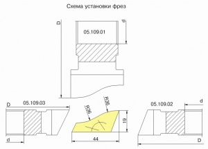 Комплект фрез для изготовления плинтуса ДФ-05.109