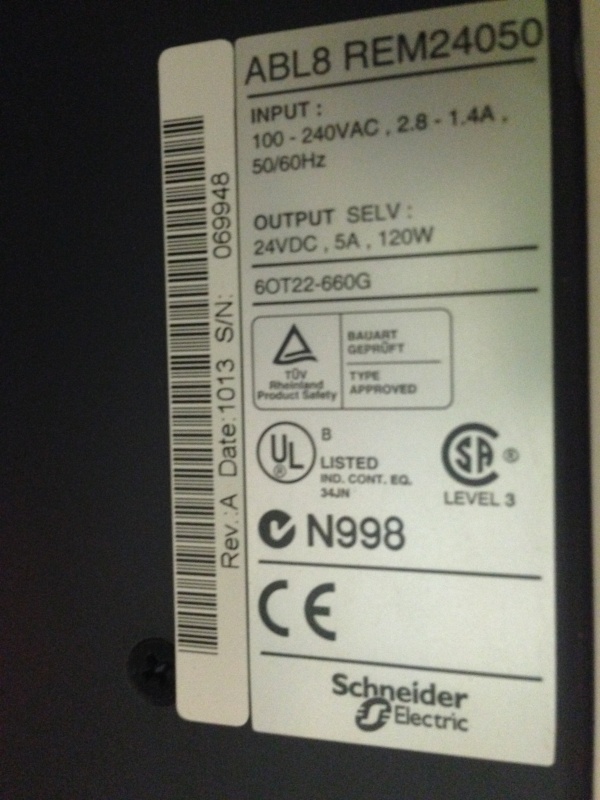 Блок питания ABL8REM24050 1ф выход 24В постоянного тока 5,0А с регулировкой (Schneider Electric)