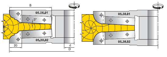 Фрезы для профилирования филенок с прямым фигарейным полем (05.3X.XX)