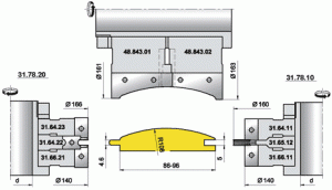 Комплекты фрез для профилирования облицовочной доски блок-хаус  (31.78.00, 48.843.00, 48.1650.00, 11.5945.00, 48.5948.00)