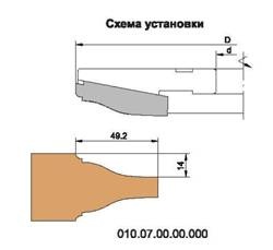 Фреза сборная, с механическим креплением ножей, для обработки дверной филенки, двухсторонняя